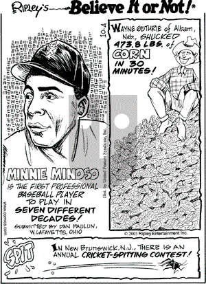 Ripley's Believe It or Not on Saturday October 4, 2003 Comic Strip