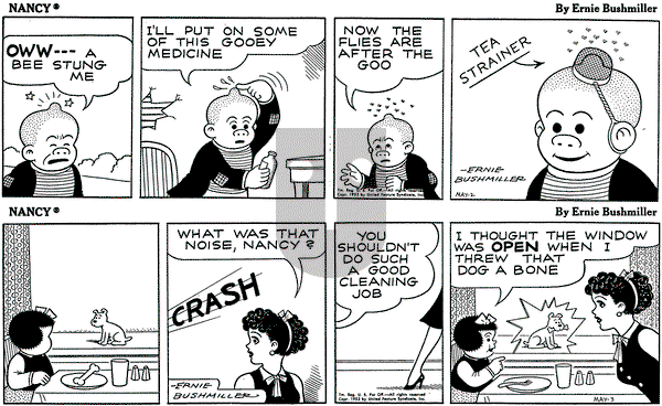 Nancy on Monday May 2, 1955 Comic Strip