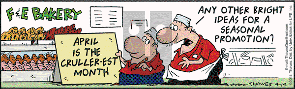 Frank and Ernest on Monday April 14, 2014 Comic Strip
