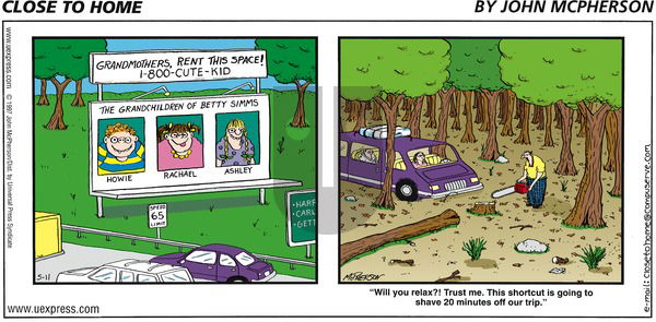 Close to Home on Sunday May 11, 1997 Comic Strip