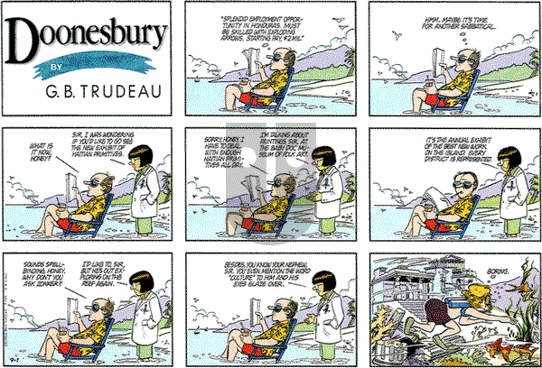 Doonesbury on Sunday September 1, 1985 Comic Strip