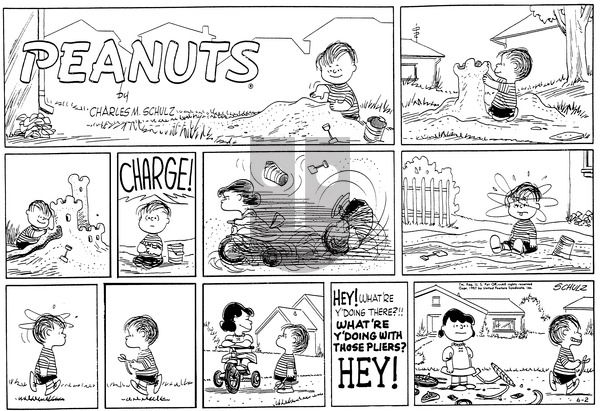 Peanuts on Sunday June 2, 1957 Comic Strip
