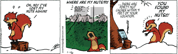 Over the Hedge on Monday January 16, 2012 Comic Strip
