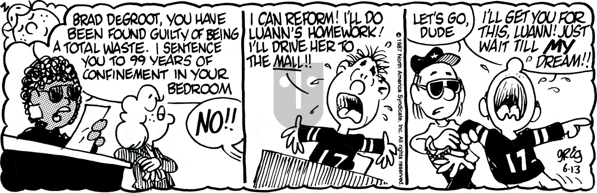 Luann - Saturday June 13, 1987 Comic Strip