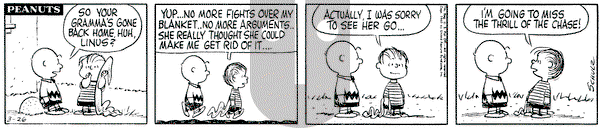 Peanuts on Saturday March 26, 1960 Comic Strip