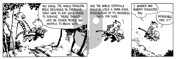 Calvin and Hobbes on Saturday August 5, 1989 Comic Strip