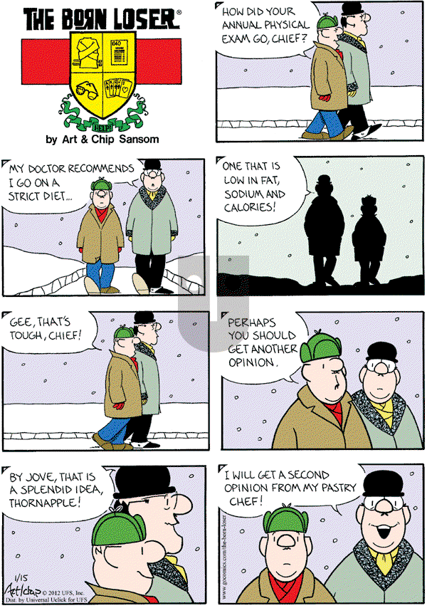 The Born Loser on Sunday January 15, 2012 Comic Strip