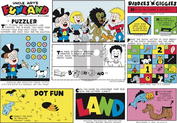 Uncle Art's Funland on Sunday July 30, 2023 Comic Strip