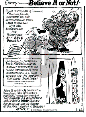 Ripley's Believe It or Not on Tuesday September 12, 2000 Comic Strip