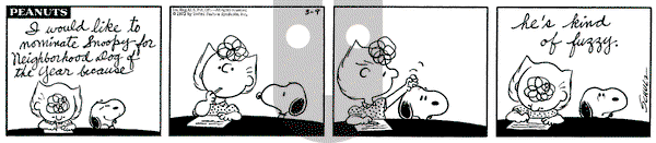Peanuts on Friday March 9, 1973 Comic Strip