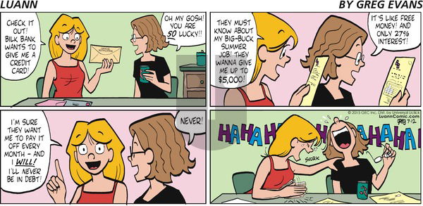 Luann - Sunday July 12, 2015 Comic Strip