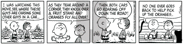 Peanuts on Friday April 11, 1986 Comic Strip