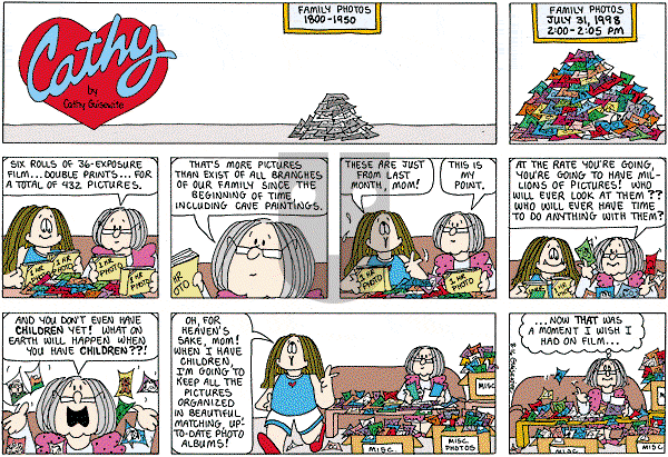 Cathy Classics - Sunday August 16, 1998 Comic Strip