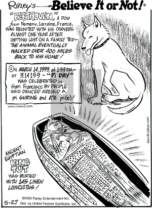 Ripley's Believe It or Not on Thursday May 27, 1999 Comic Strip
