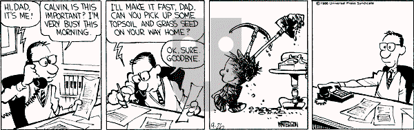 Calvin and Hobbes - Friday September 26, 1986 Comic Strip