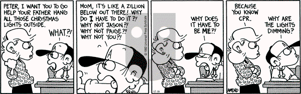 FoxTrot on Wednesday December 16, 1992 Comic Strip