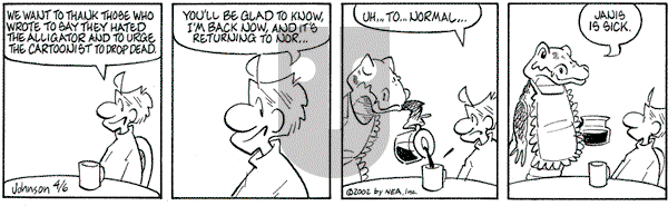 Arlo and Janis - Saturday April 6, 2002 Comic Strip