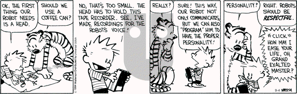 Calvin and Hobbes on Thursday September 4, 2014 Comic Strip