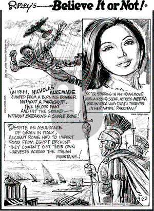 Ripley's Believe It or Not on Wednesday July 26, 2006 Comic Strip