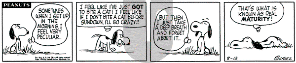 Peanuts on Thursday August 13, 1959 Comic Strip