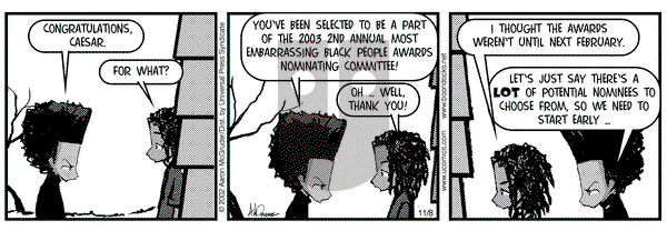 The Boondocks on Friday November 8, 2002 Comic Strip