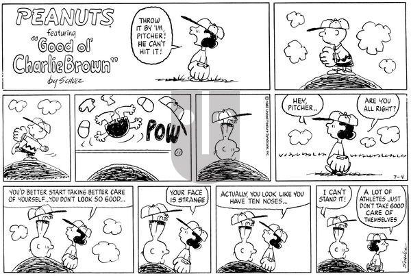 Peanuts on Sunday July 4, 1982 Comic Strip