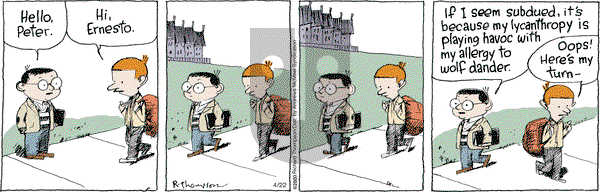 Cul de Sac on Monday April 22, 2019 Comic Strip