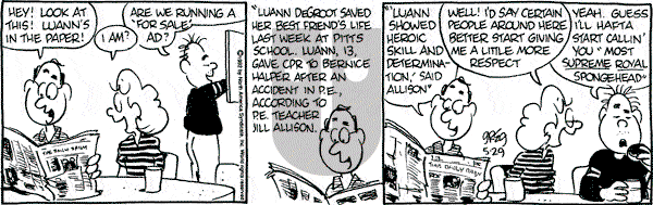 Luann on Friday May 29, 1992 Comic Strip