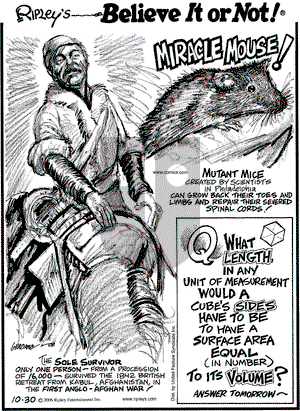 Ripley's Believe It or Not on Monday October 30, 2006 Comic Strip