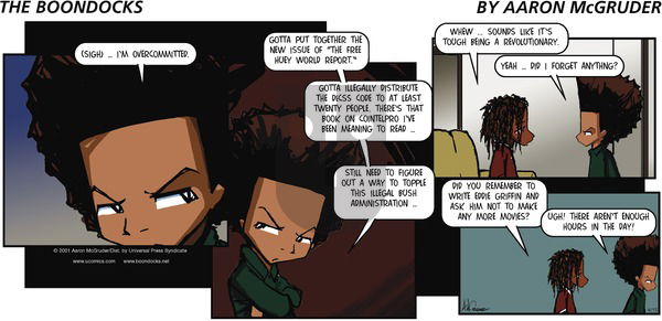 The Boondocks on Sunday April 15, 2001 Comic Strip
