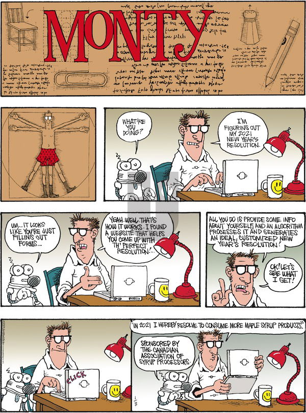 Monty on Sunday January 3, 2021 Comic Strip