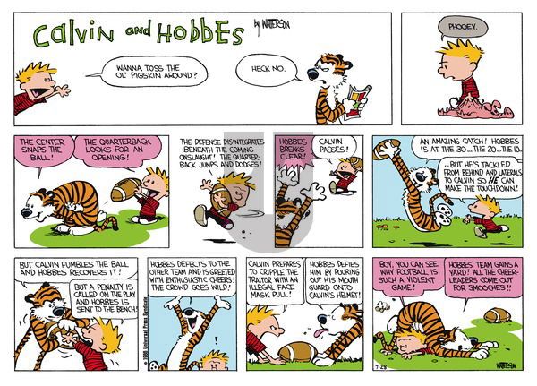 Calvin and Hobbes on Sunday August 24, 1986 Comic Strip