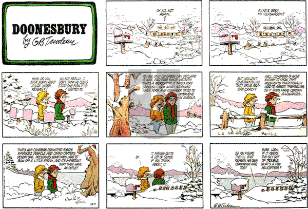 Doonesbury on Sunday December 7, 1980 Comic Strip