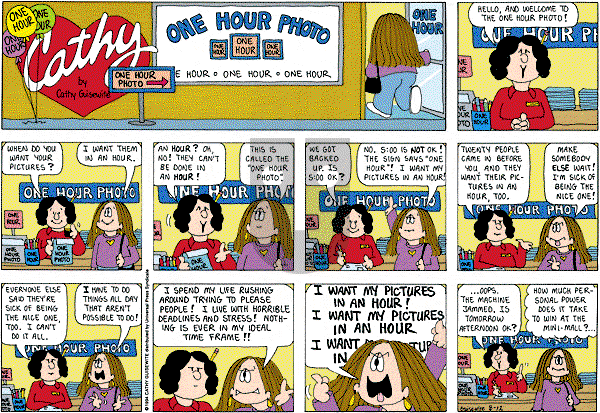 Cathy Classics - Sunday August 12, 2001 Comic Strip