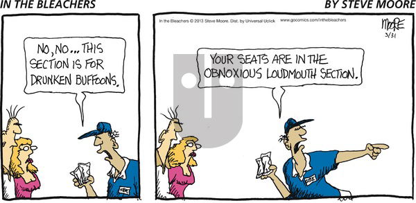 In the Bleachers on Sunday March 31, 2013 Comic Strip