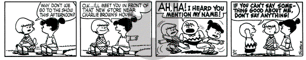 Peanuts on Monday July 26, 1954 Comic Strip