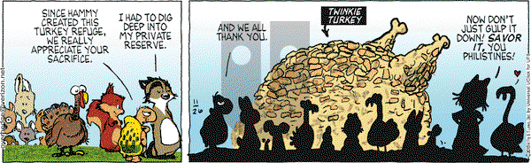 Over the Hedge on Thursday November 26, 2015 Comic Strip