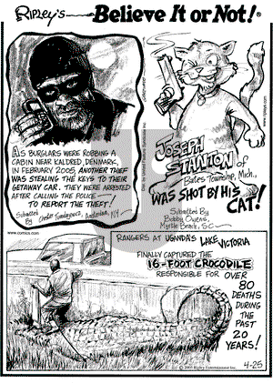 Ripley's Believe It or Not on Friday June 10, 2005 Comic Strip