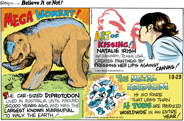 Ripley's Believe It or Not - Sunday October 23, 2011 Comic Strip