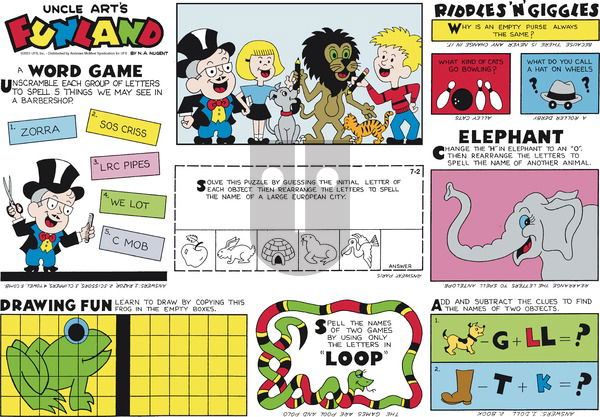 Uncle Art's Funland on Sunday July 2, 2023 Comic Strip