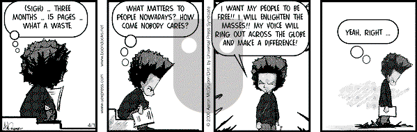 The Boondocks on Saturday November 3, 2007 Comic Strip