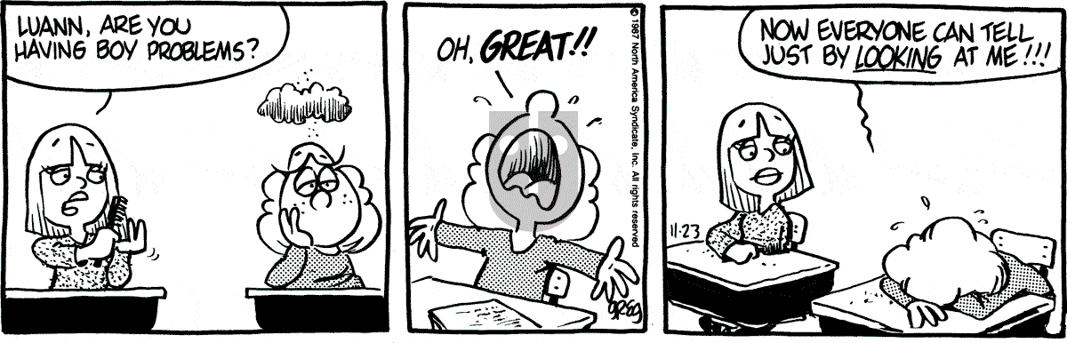 Luann - Monday November 23, 1987 Comic Strip