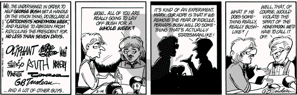 Doonesbury on Tuesday February 14, 1989 Comic Strip