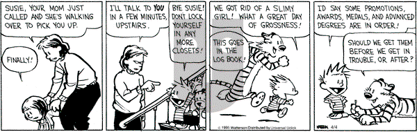 Calvin and Hobbes on Saturday April 4, 2015 Comic Strip