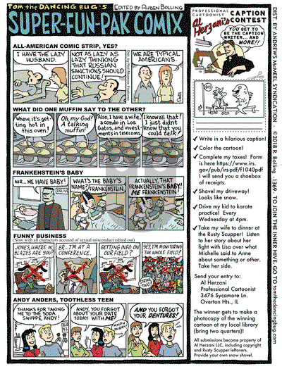Tom the Dancing Bug on Monday January 1, 2018 Comic Strip