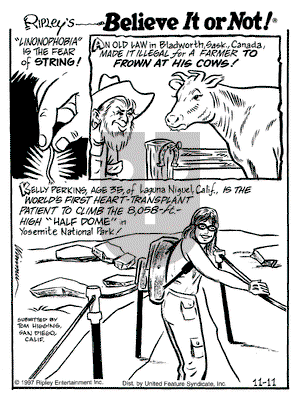 Ripley's Believe It or Not on Tuesday November 11, 1997 Comic Strip