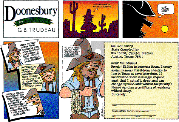 Doonesbury on Sunday February 2, 1992 Comic Strip