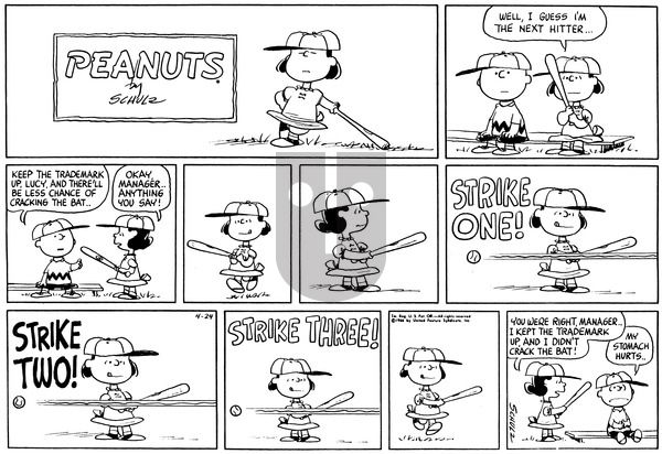 Peanuts on Sunday April 24, 1966 Comic Strip