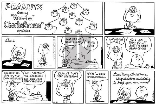 Peanuts on Sunday December 21, 1980 Comic Strip