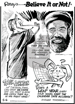 Ripley's Believe It or Not on Tuesday May 6, 2008 Comic Strip